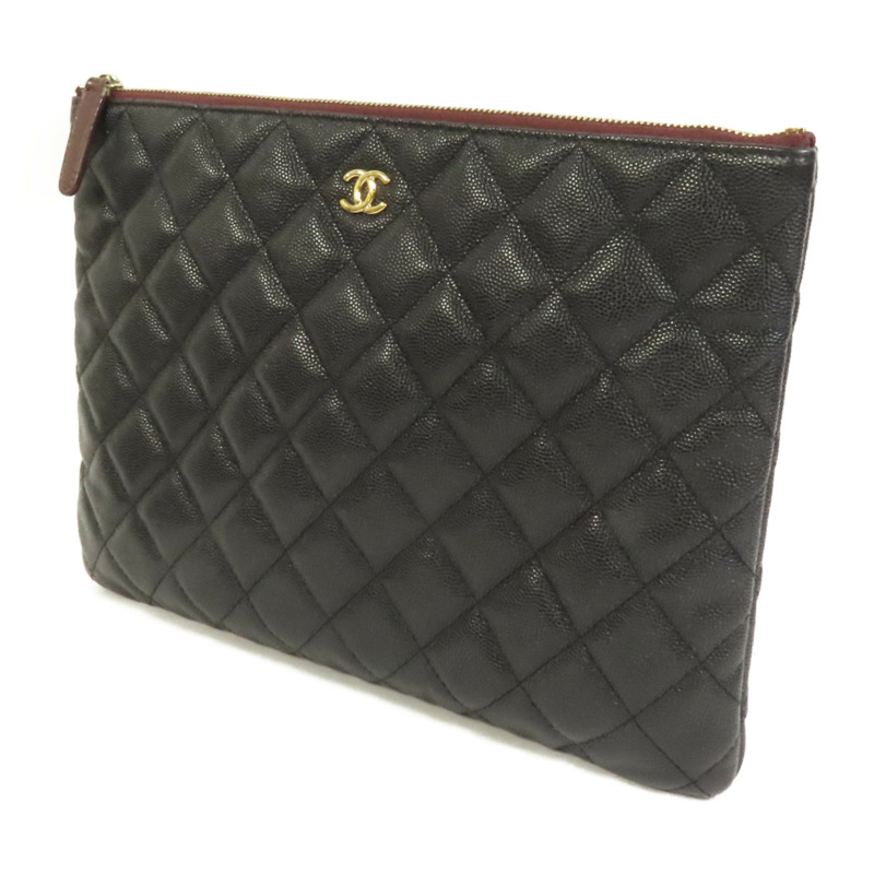 CHANEL 牛皮皮革Classic Zipped Pouch金扣手拿包-2
