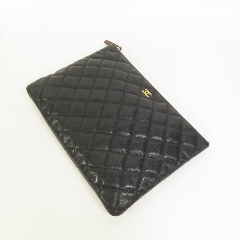 CHANEL 牛皮皮革Classic Zipped Pouch金扣手拿包-3