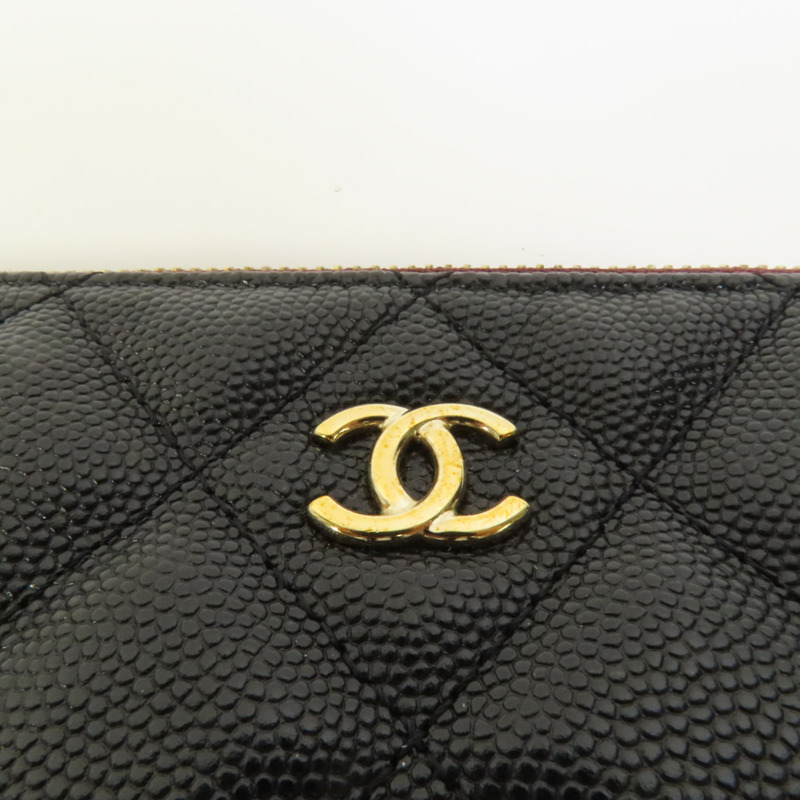 CHANEL 牛皮皮革Classic Zipped Pouch金扣手拿包-5