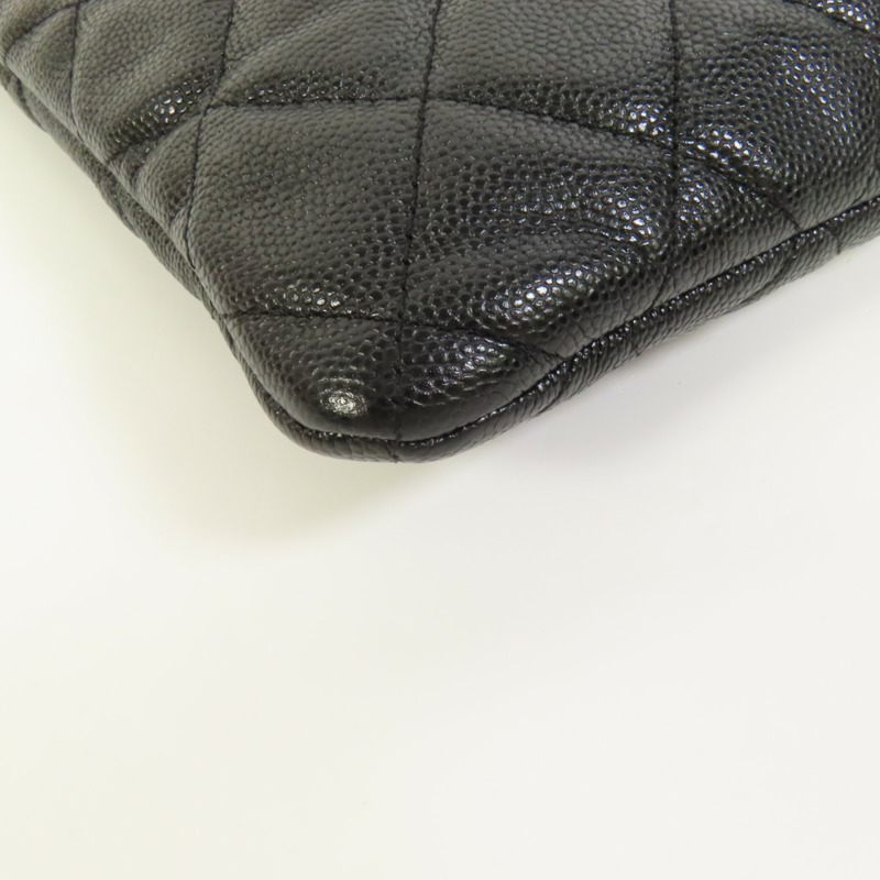 CHANEL 牛皮皮革Classic Zipped Pouch金扣手拿包-10