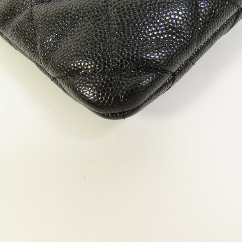 CHANEL 牛皮皮革Classic Zipped Pouch金扣手拿包-12