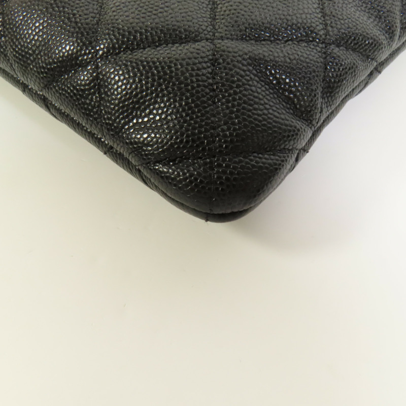 CHANEL 牛皮皮革Classic Zipped Pouch金扣手拿包-13