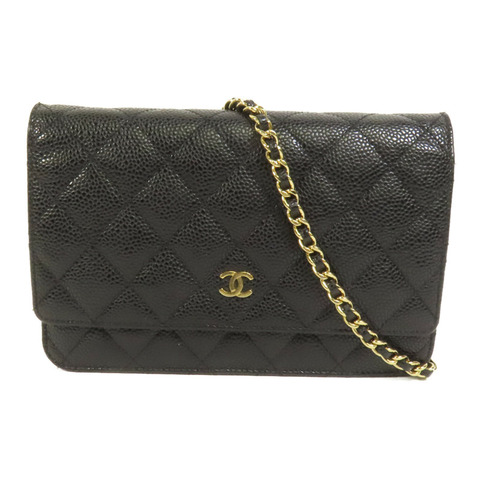 CHANEL 牛皮皮革WOC Wallet On Chain金扣鏈帶肩背袋