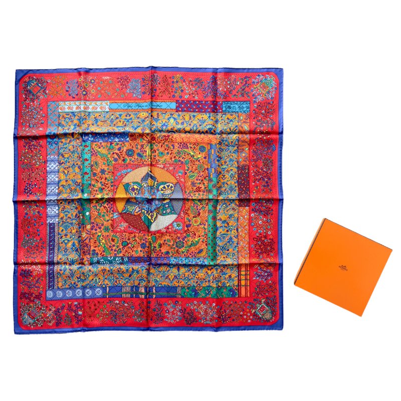 HERMES Pique Fleuri De Province 90 普羅旺斯花海 絲巾-0