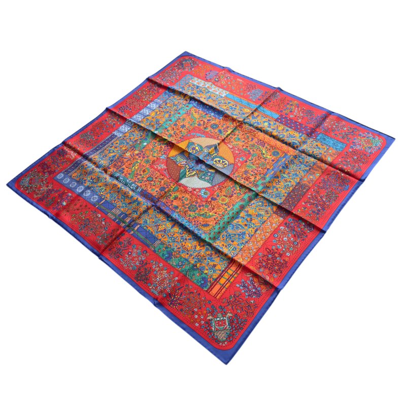 HERMES Pique Fleuri De Province 90 普羅旺斯花海 絲巾-3