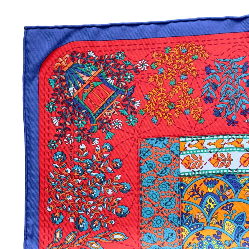 HERMES Pique Fleuri De Province 90 普羅旺斯花海 絲巾-5