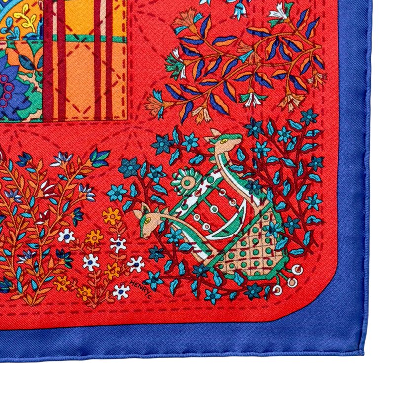 HERMES Pique Fleuri De Province 90 普羅旺斯花海 絲巾-7