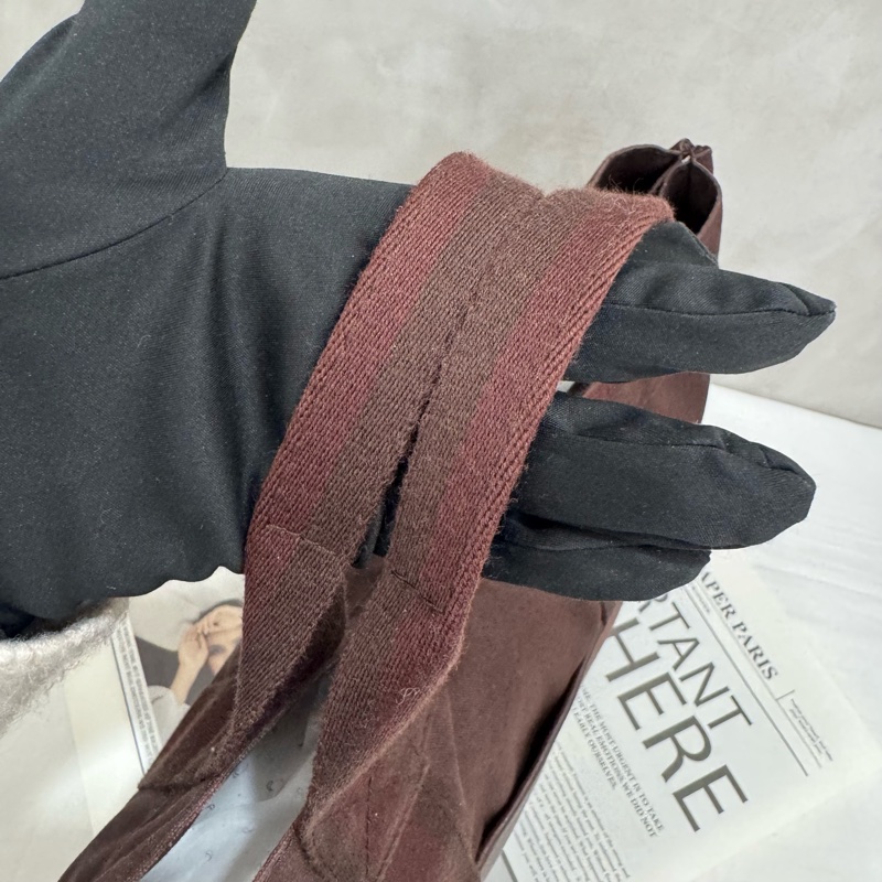 Hermès 帆布拼皮革手提包-4