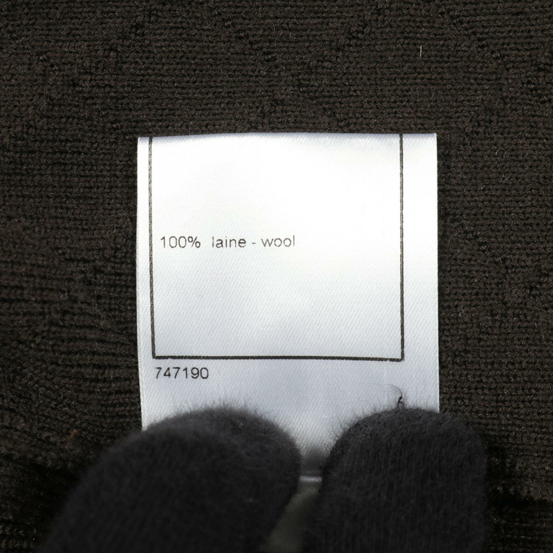 香奈兒 COCO 標誌針織毛衣 #42 P26639 V01969 羊毛 棕色米色 二手 女士-3