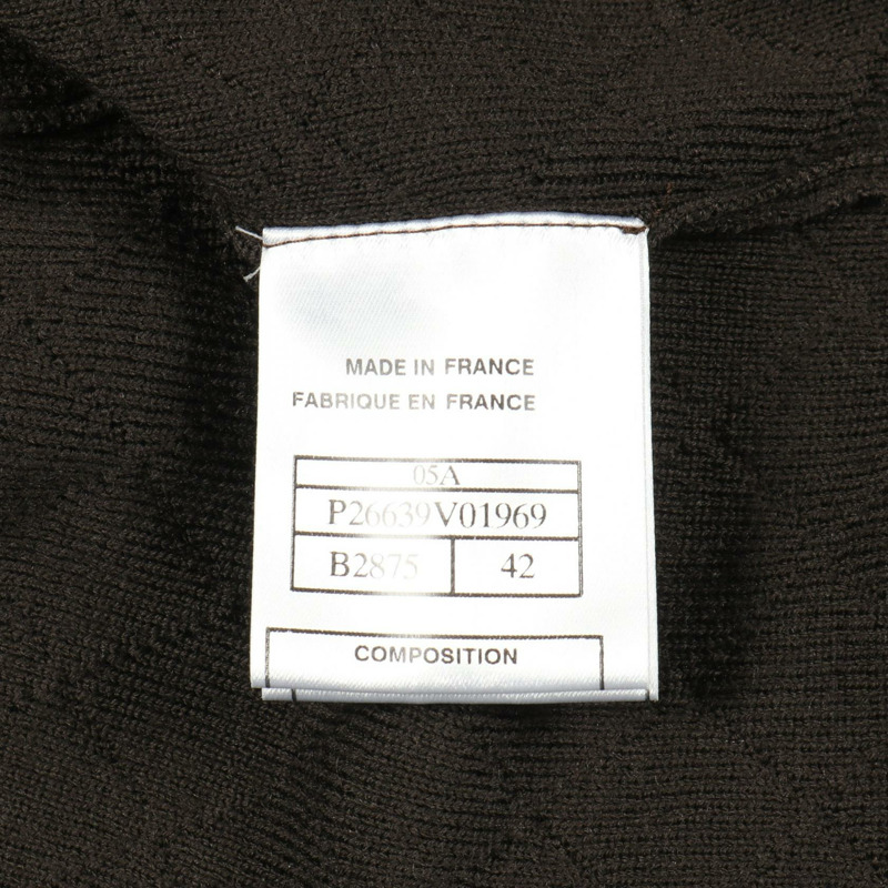 香奈兒 COCO 標誌針織毛衣 #42 P26639 V01969 羊毛 棕色米色 二手 女士-4