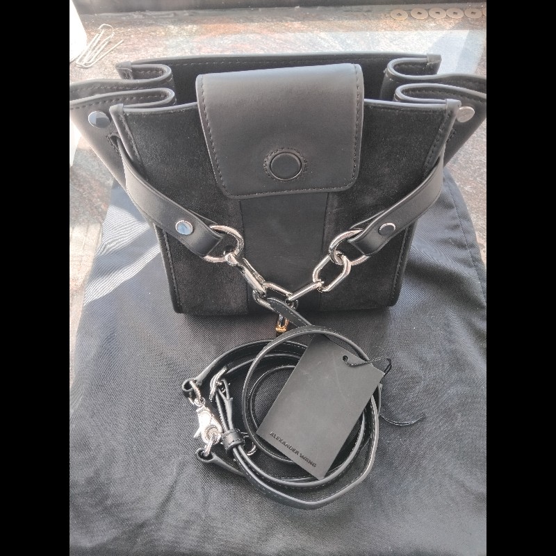 Alexander Wang 黑皮革手提包-0