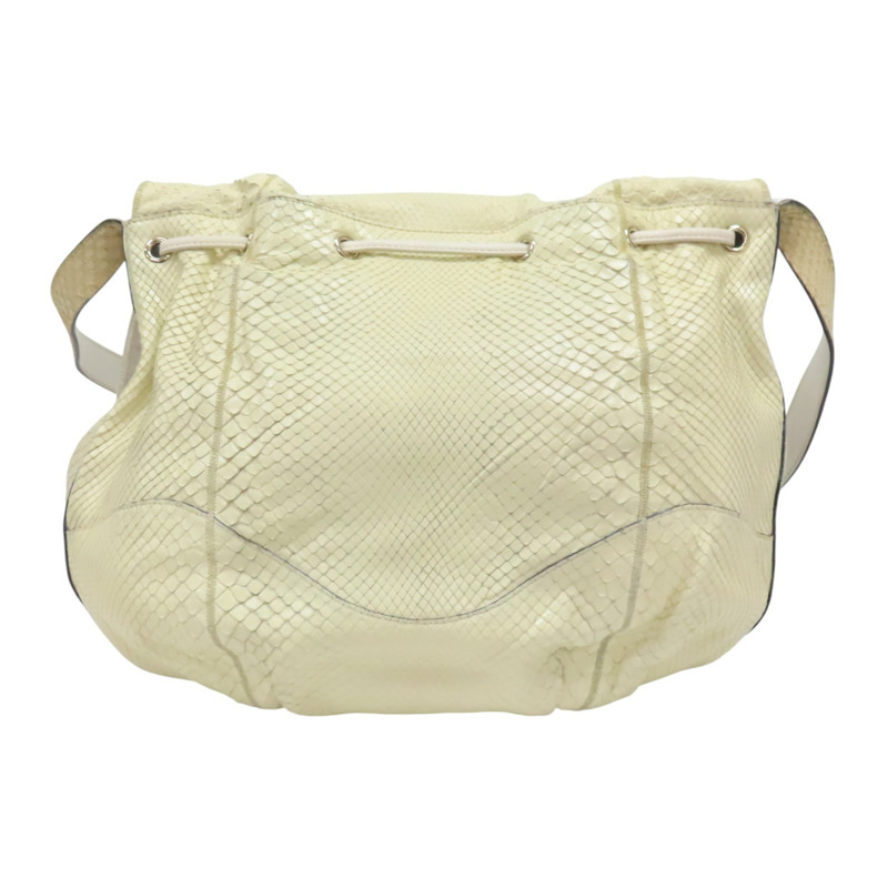 米色 蟒蛇皮 斜背包 肩背包【GUCCI 古馳】 213317-1