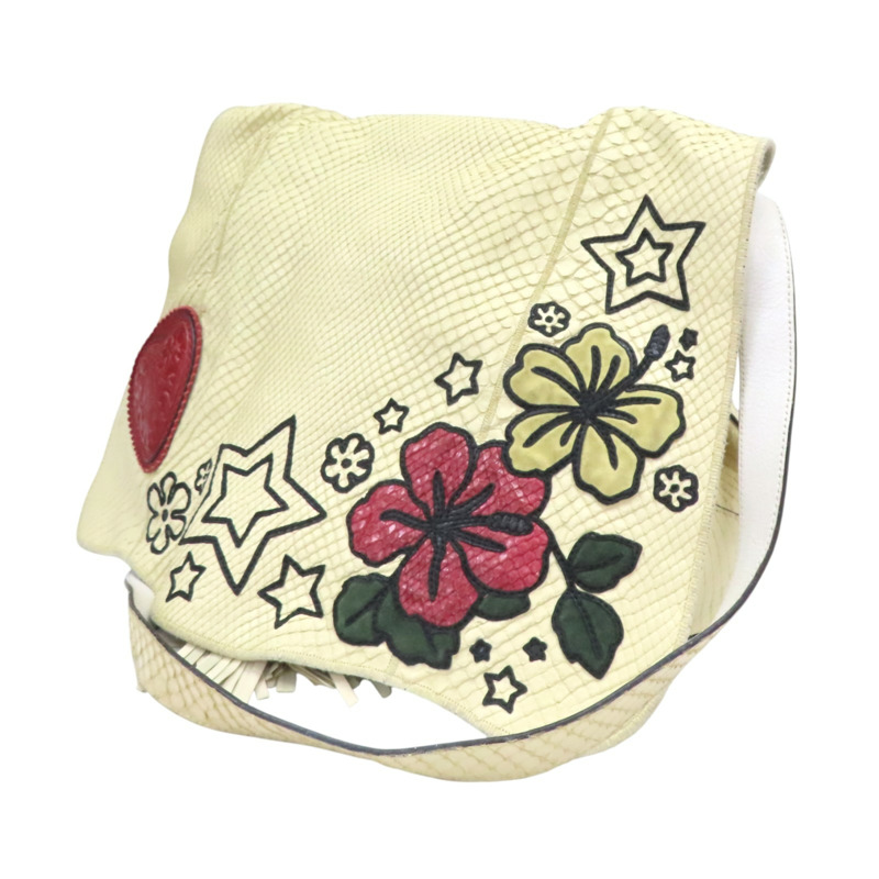 米色 蟒蛇皮 斜背包 肩背包【GUCCI 古馳】 213317-2