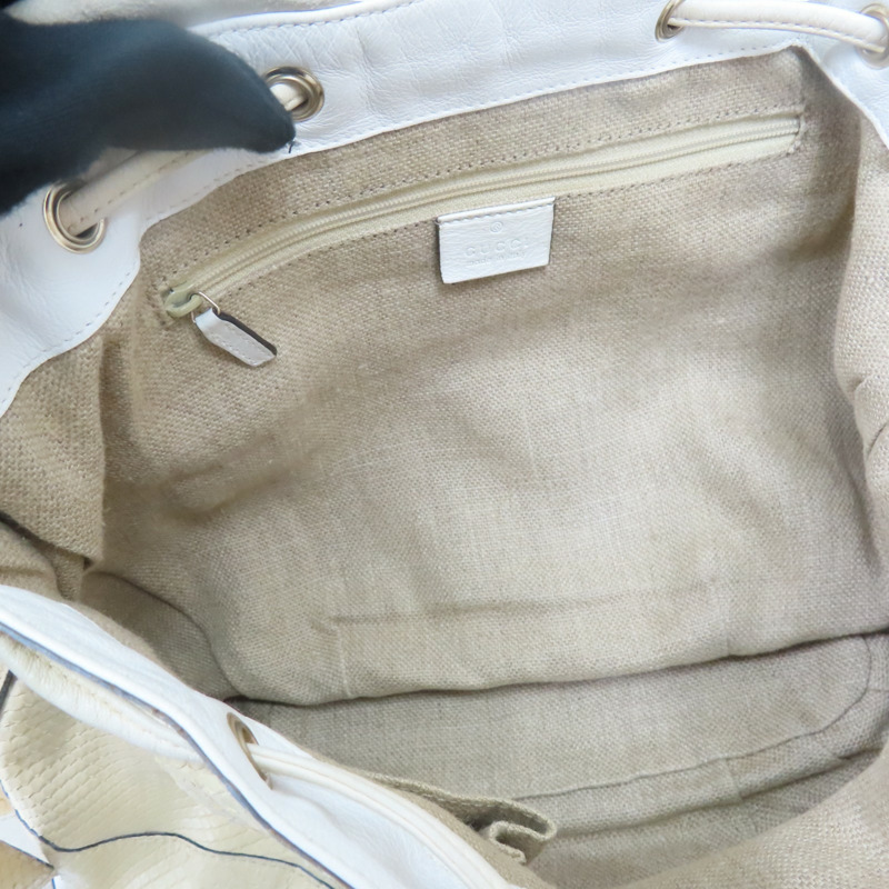 米色 蟒蛇皮 斜背包 肩背包【GUCCI 古馳】 213317-4