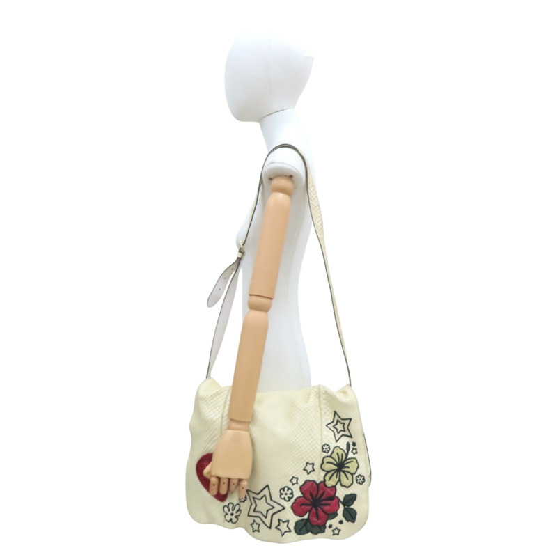 米色 蟒蛇皮 斜背包 肩背包【GUCCI 古馳】 213317-9