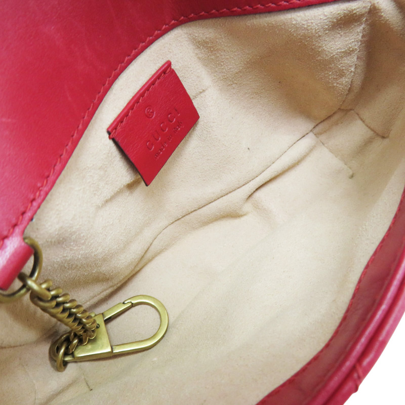紅色 牛皮 GG Marmont 肩背包【GUCCI 古馳】 476433-4