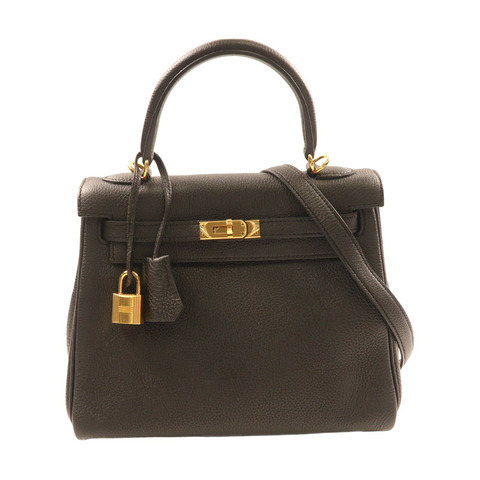 黑色 Togo牛革 Kelly 25 凱莉包 两用包 D刻 金扣【HERMES 愛馬仕】