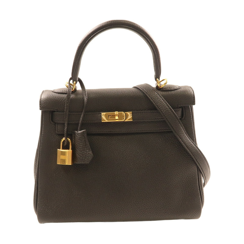 黑色 Togo牛革 Kelly 25 凱莉包 两用包 D刻 金扣【HERMES 愛馬仕】-0