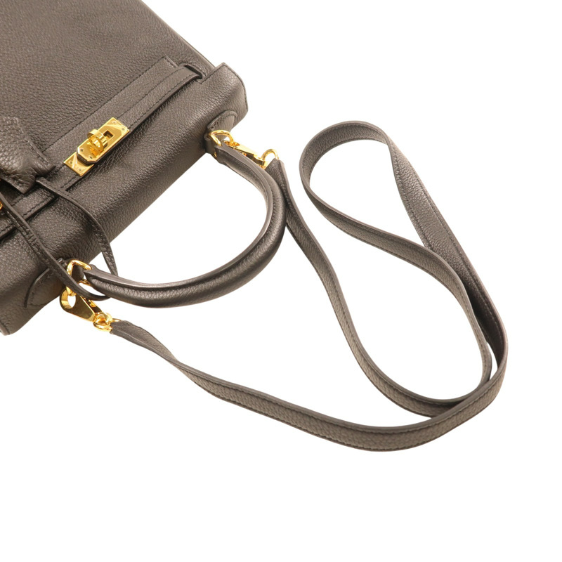 黑色 Togo牛革 Kelly 25 凱莉包 两用包 D刻 金扣【HERMES 愛馬仕】-9