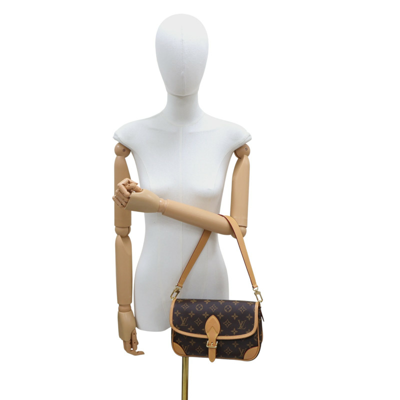 棕色 原花帆布 Diane 兩用包【LOUIS VUITTON LV 路易威登】 M45985-7