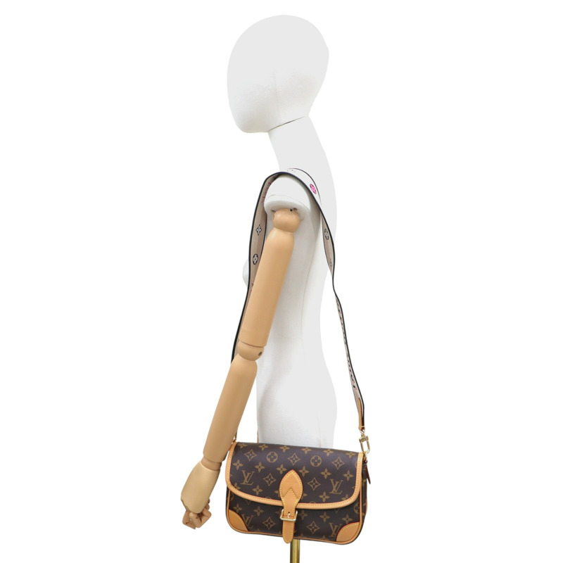 棕色 原花帆布 Diane 兩用包【LOUIS VUITTON LV 路易威登】 M45985-8