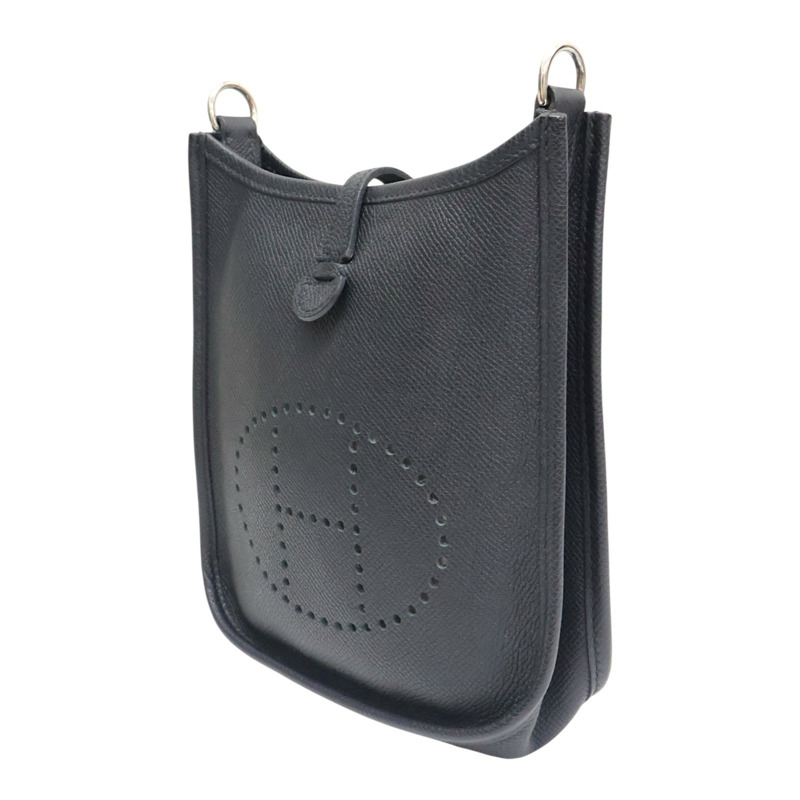 黑色 Epsom牛皮 Mini Evelyne 肩背包 A刻 銀扣【HERMES 愛馬仕】-2