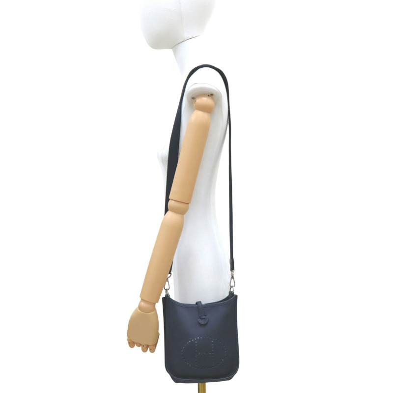 黑色 Epsom牛皮 Mini Evelyne 肩背包 A刻 銀扣【HERMES 愛馬仕】-8