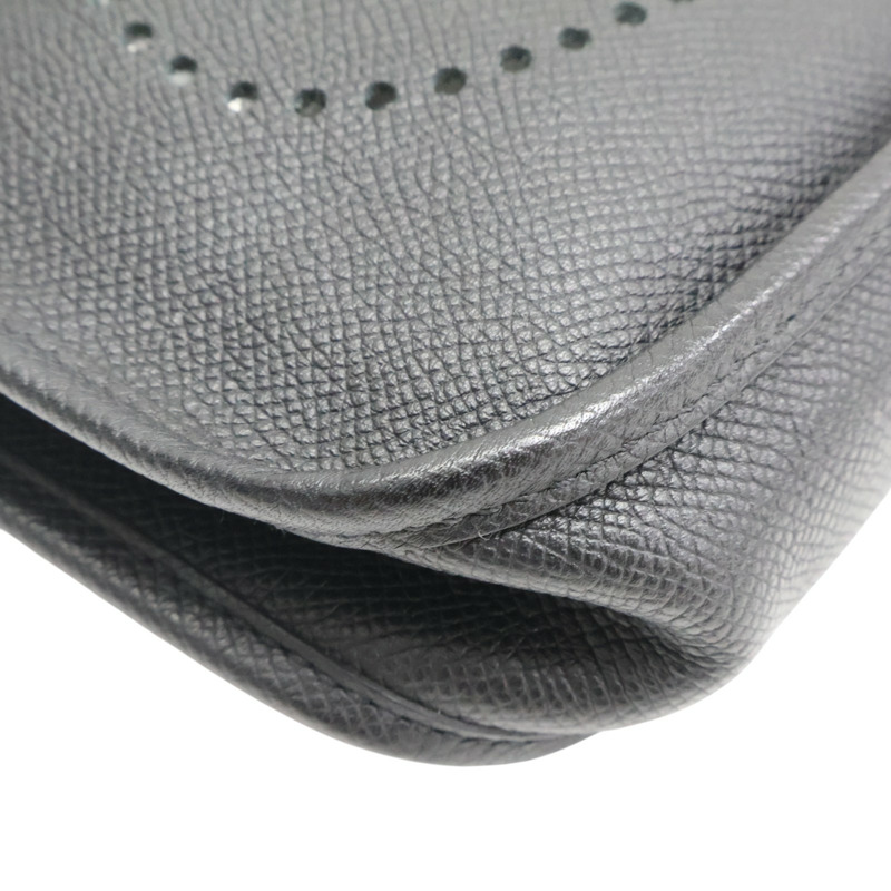 黑色 Epsom牛皮 Mini Evelyne 肩背包 A刻 銀扣【HERMES 愛馬仕】-9