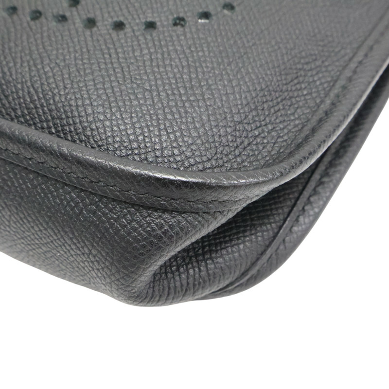 黑色 Epsom牛皮 Mini Evelyne 肩背包 A刻 銀扣【HERMES 愛馬仕】-10