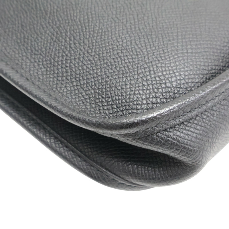 黑色 Epsom牛皮 Mini Evelyne 肩背包 A刻 銀扣【HERMES 愛馬仕】-11