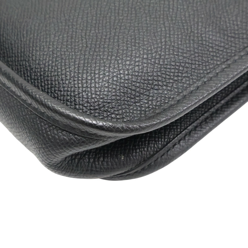 黑色 Epsom牛皮 Mini Evelyne 肩背包 A刻 銀扣【HERMES 愛馬仕】-12