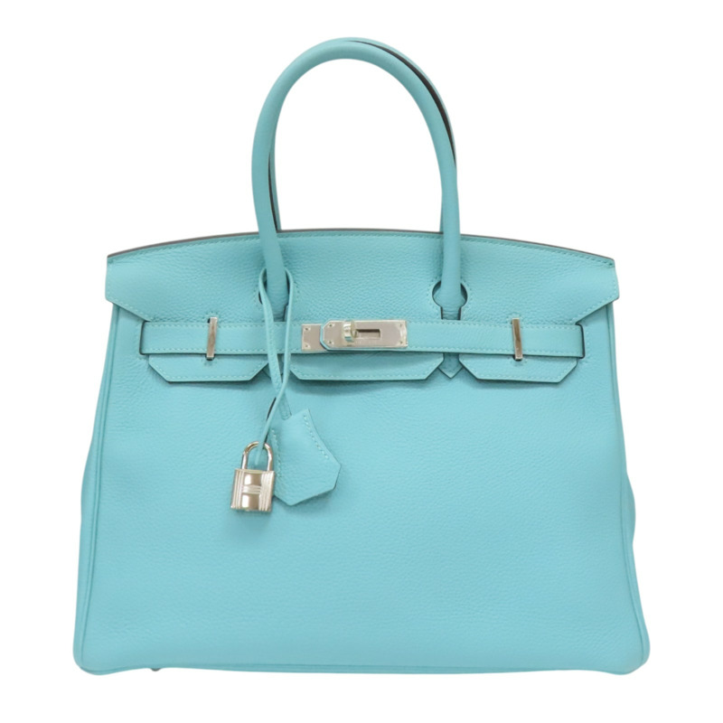 環礁藍 TOGO牛皮 Birkin 30 柏金包 手提包 T刻 銀扣【HERMES 愛馬仕】-0