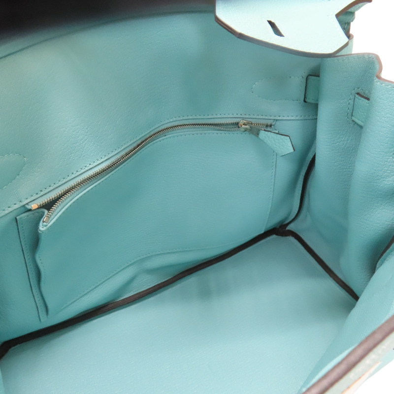 環礁藍 TOGO牛皮 Birkin 30 柏金包 手提包 T刻 銀扣【HERMES 愛馬仕】-4