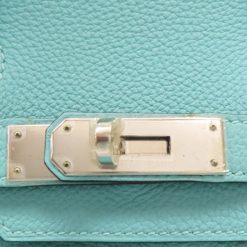 環礁藍 TOGO牛皮 Birkin 30 柏金包 手提包 T刻 銀扣【HERMES 愛馬仕】-6