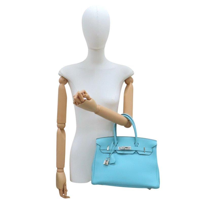 環礁藍 TOGO牛皮 Birkin 30 柏金包 手提包 T刻 銀扣【HERMES 愛馬仕】-9