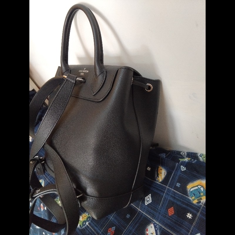 Louis Vuitton 黑色皮革後背包-4