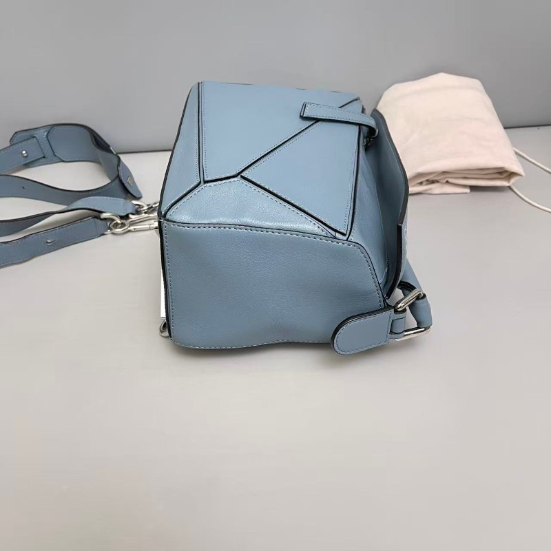Loewe Puzzle小號 霧霾藍幾何包-4