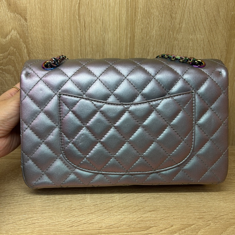 Chanel 幻彩珠光紫牛皮2.55肩斜背包-3