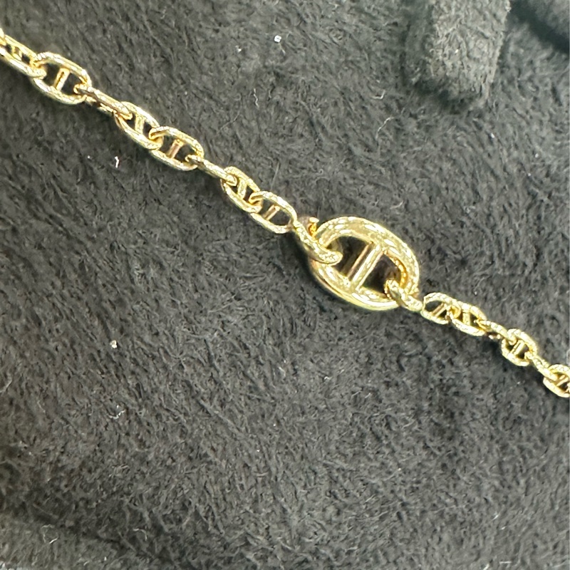 愛馬仕/Hermes 18K玫瑰金 豬鼻子手鍊 XS號-4