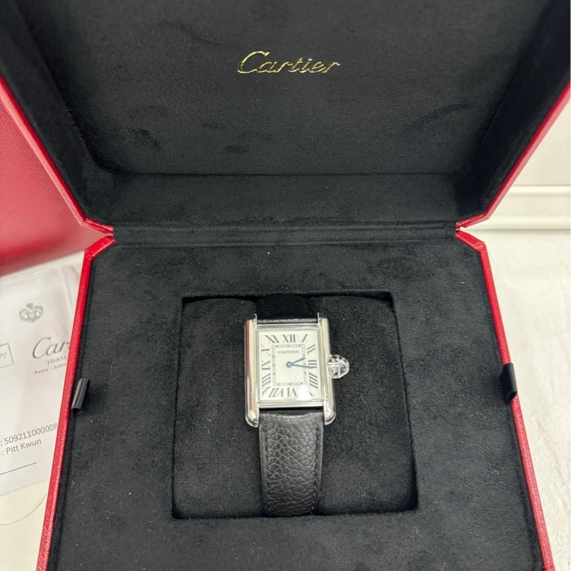 Cartier/卡地亞中型戰車 WSTA0041，石英機芯，表徑22.5*33.7mm 原廠成色 22年1月卡大全套，聯保至2030年-1