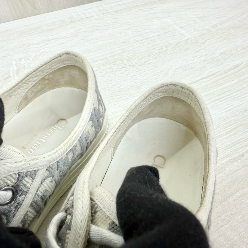 DIOR灰色緹花刺繡Walkn帆布球鞋-5