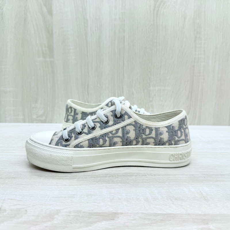 DIOR灰色緹花刺繡Walkn帆布球鞋-6