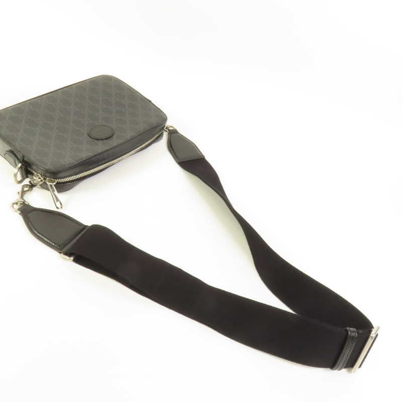 GUCCI 塗層帆布Shoulder Bag銀扣肩背袋-4