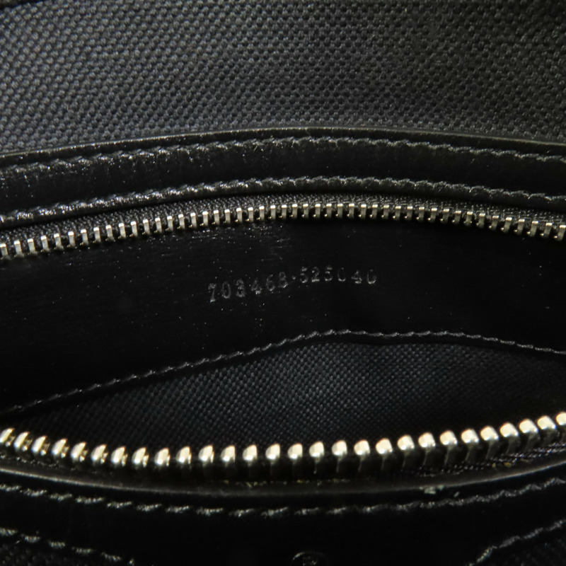 GUCCI 塗層帆布Shoulder Bag銀扣肩背袋-11