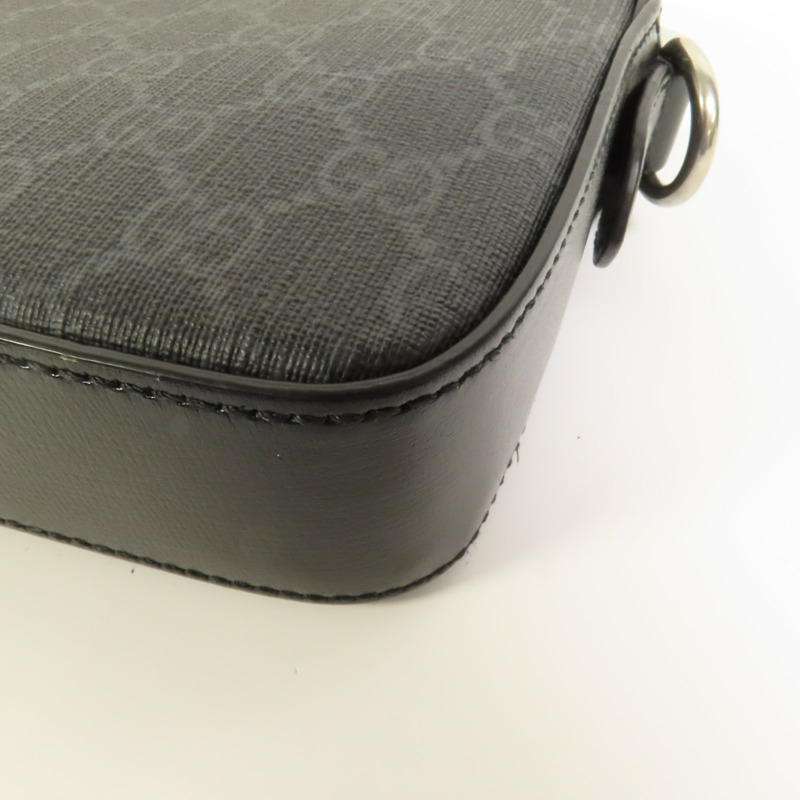 GUCCI 塗層帆布Shoulder Bag銀扣肩背袋-13
