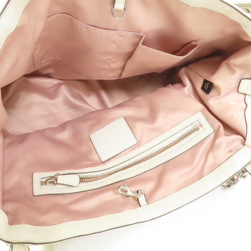 COACH 牛皮皮革2way Shoulder Bag銀扣手挽肩背兩用袋-5