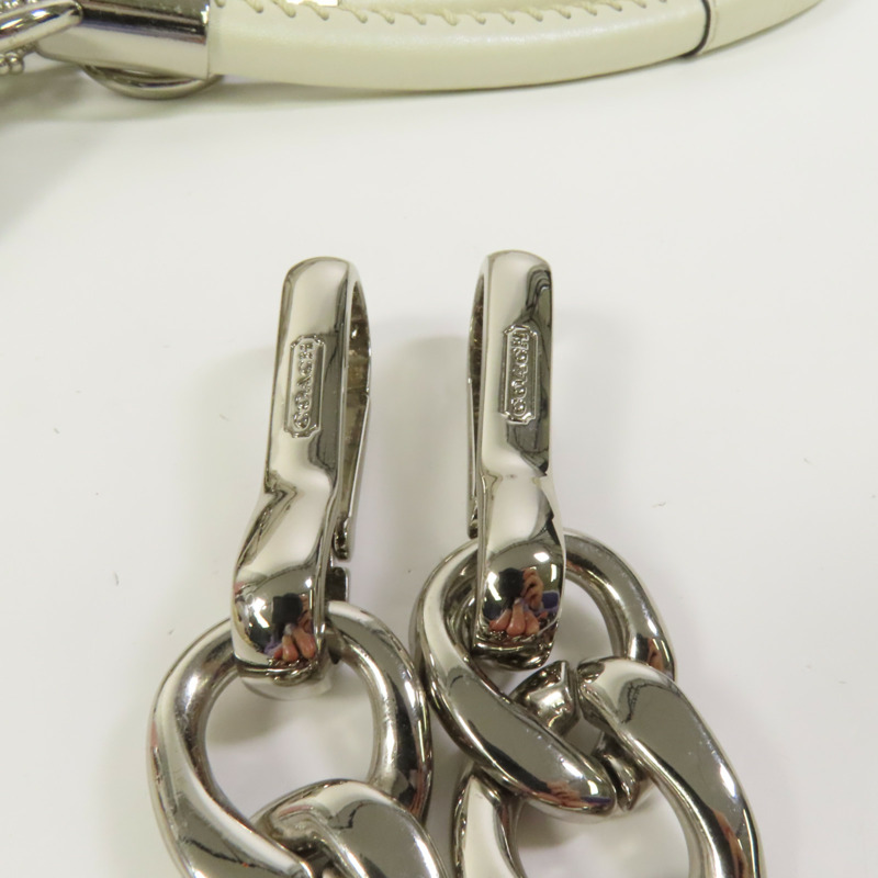 COACH 牛皮皮革2way Shoulder Bag銀扣手挽肩背兩用袋-6