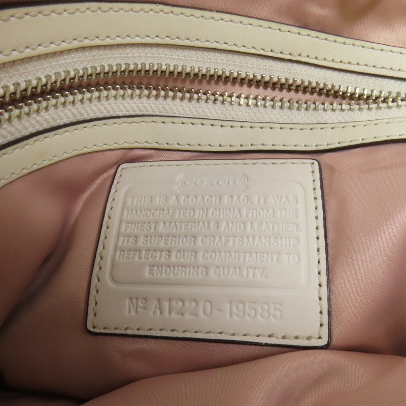 COACH 牛皮皮革2way Shoulder Bag銀扣手挽肩背兩用袋-9