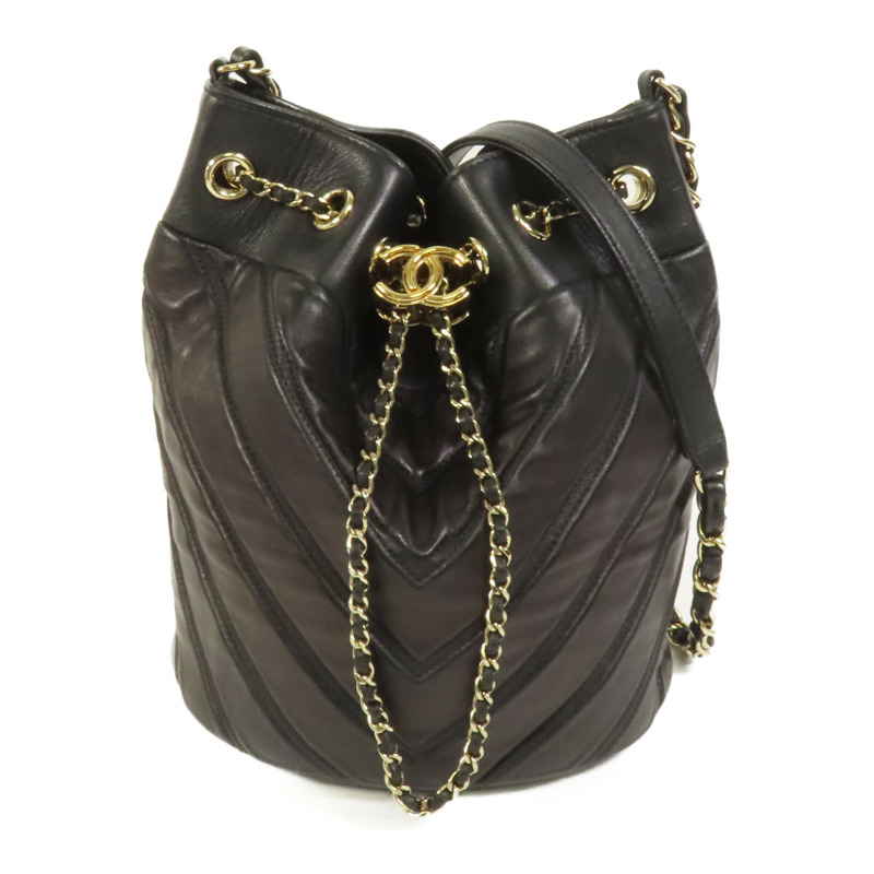 CHANEL 羊皮皮革Chain Shoulder Bag金扣肩背袋-0