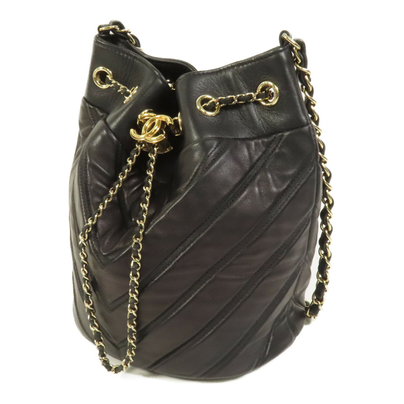 CHANEL 羊皮皮革Chain Shoulder Bag金扣肩背袋-2